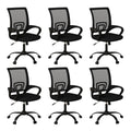 Bonzy Home Ergonomic Office Chairs Set of 6, Rolling Conference Chair with Wheels, Mesh Computer Desk Chair with 360Swivel, Heig