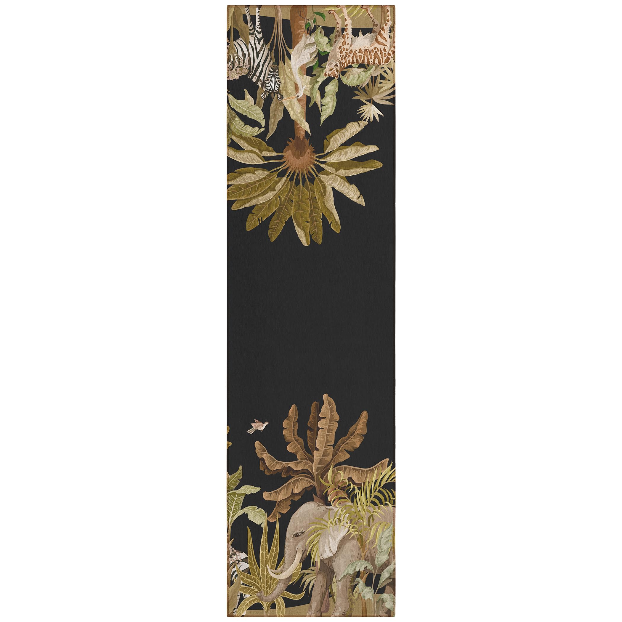 Dalyn Rugs Tropics Tc8 Black 2'3" X 7'6" Indoor Outdoor Runner Rug, Easy Clean, Machine Washable, Non Shedding, Hallway, Entry, Kitchen, Patio Rug