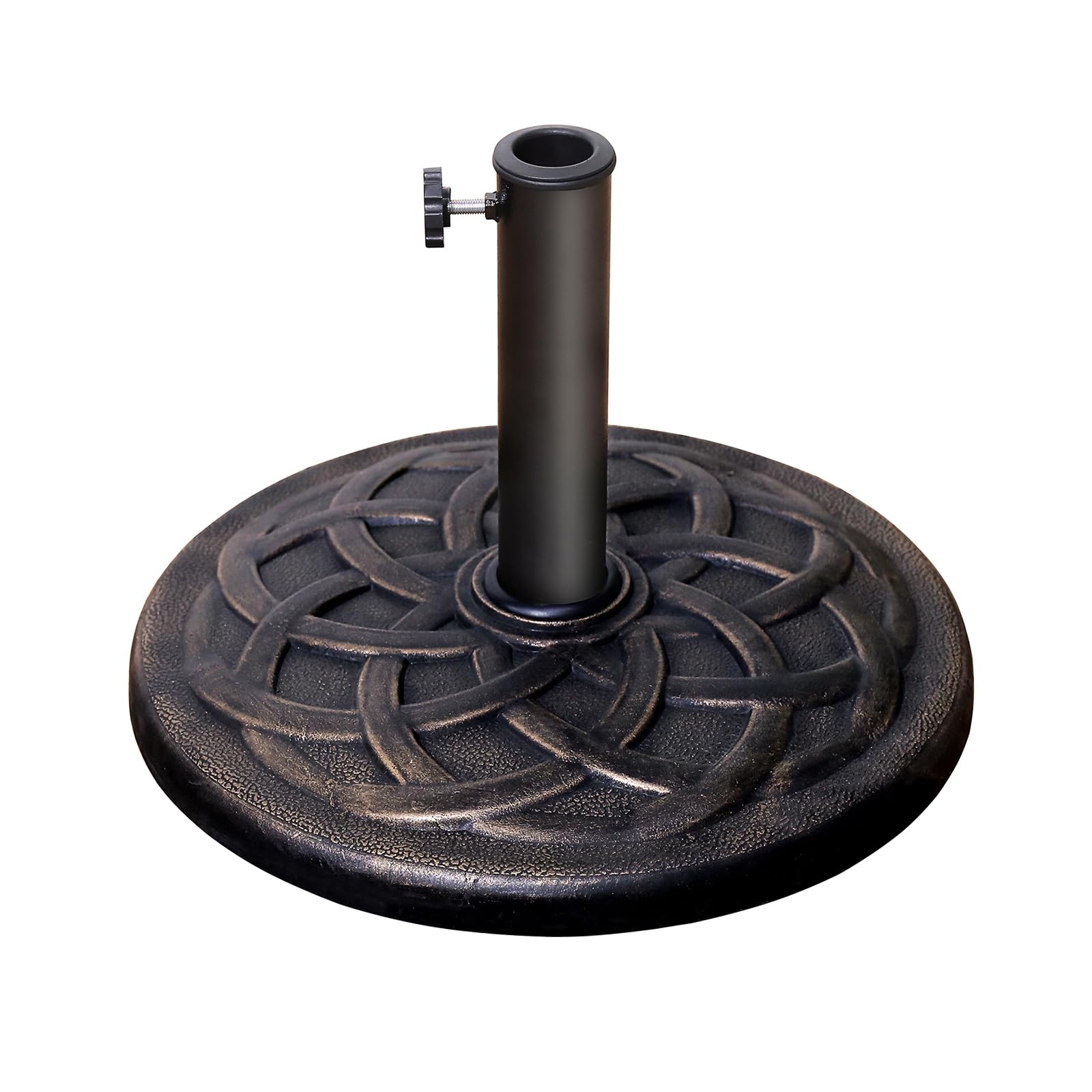 Cobana 23Lb Patio Umbrella Base, Heavy Duty Round Outdoor Market Umbrella Stand Weight, Bronze