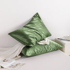 Ntbay 2 Pack Satin King Pillowcases For Hair And Skin, Luxurious And Silky Pillow Cases With Envelope Closure, 20X40 Inches, Olive Green