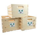 Wilson Large Wooden Pine Crate for Storage and Decoration at Home, Office, Kitchen, Bedroom, and Retail (12.5x9.625x17.875) (Set