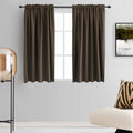Donren 48 Inch Length Short Curtains For Kitchen - Small Window Treatment Rod Pocket Blackout Curtain Drapes (1 Pair,Chocolate Brown,52 Inches Wide By 48 Inches Long)