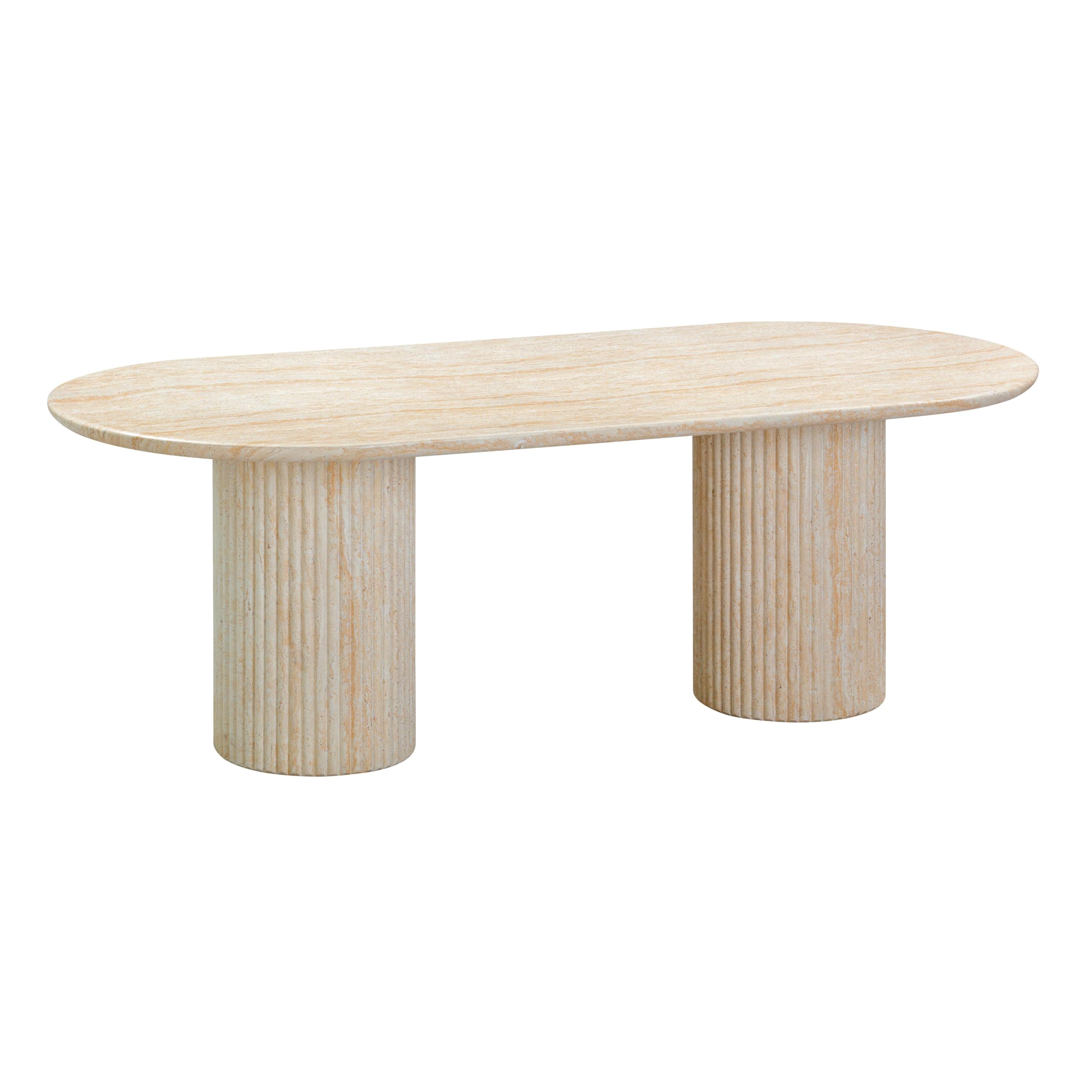 Tov Furniture Brut Indoor/Outdoor Concrete Dining Table (Travertine)