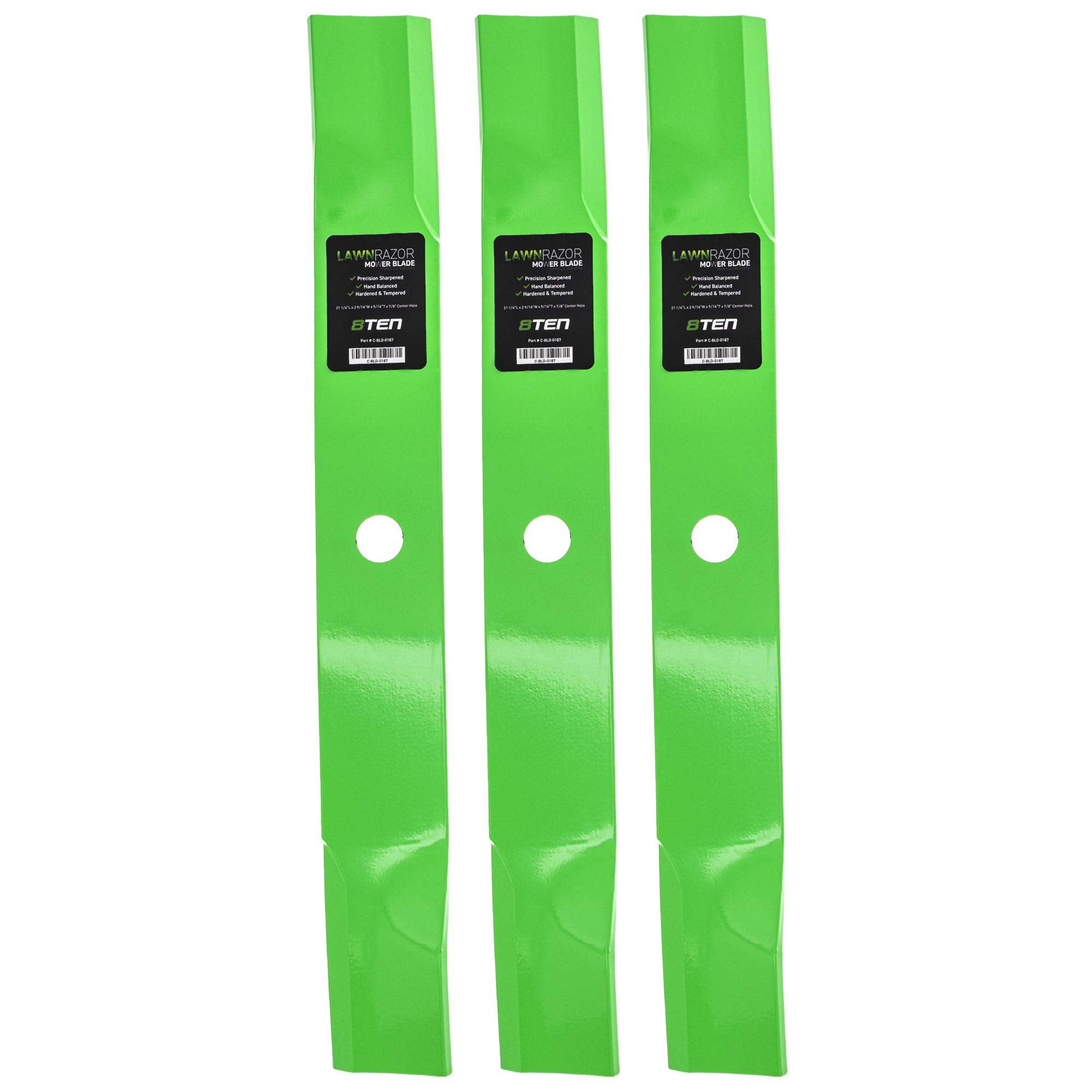 8Ten Lawnrazor Mower Blade Set For John Deere 495 595 1023E 60 Inch Deck M128485 M144196 M168223 Tcu15881 (Medium Lift)