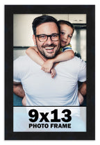 9x13 Frame Black Picture Frame - Complete Modern Photo Frame Includes UV Acrylic Shatter Guard Front, Acid Free Foam Backing Boa