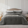 Quataly Queen Comforter Sets Grey,3Pcs Soft Lightweight Breathable Bedding Comforter Sets For All Season, Queen Size(90''  90''