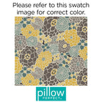 Pillow Perfect Bright Floral Indoor/Outdoor Chair Seat Cushion With Ties, Tufted, Weather, And Fade Resistant, 18.5' X 19', Bl