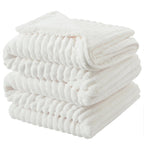 Infiixso Sherpa Fleece Queen Size Blanket - Super Soft & Warm Striped Fleece Blanket, Cozy Plush Fluffy Large Bed Blanket All Se