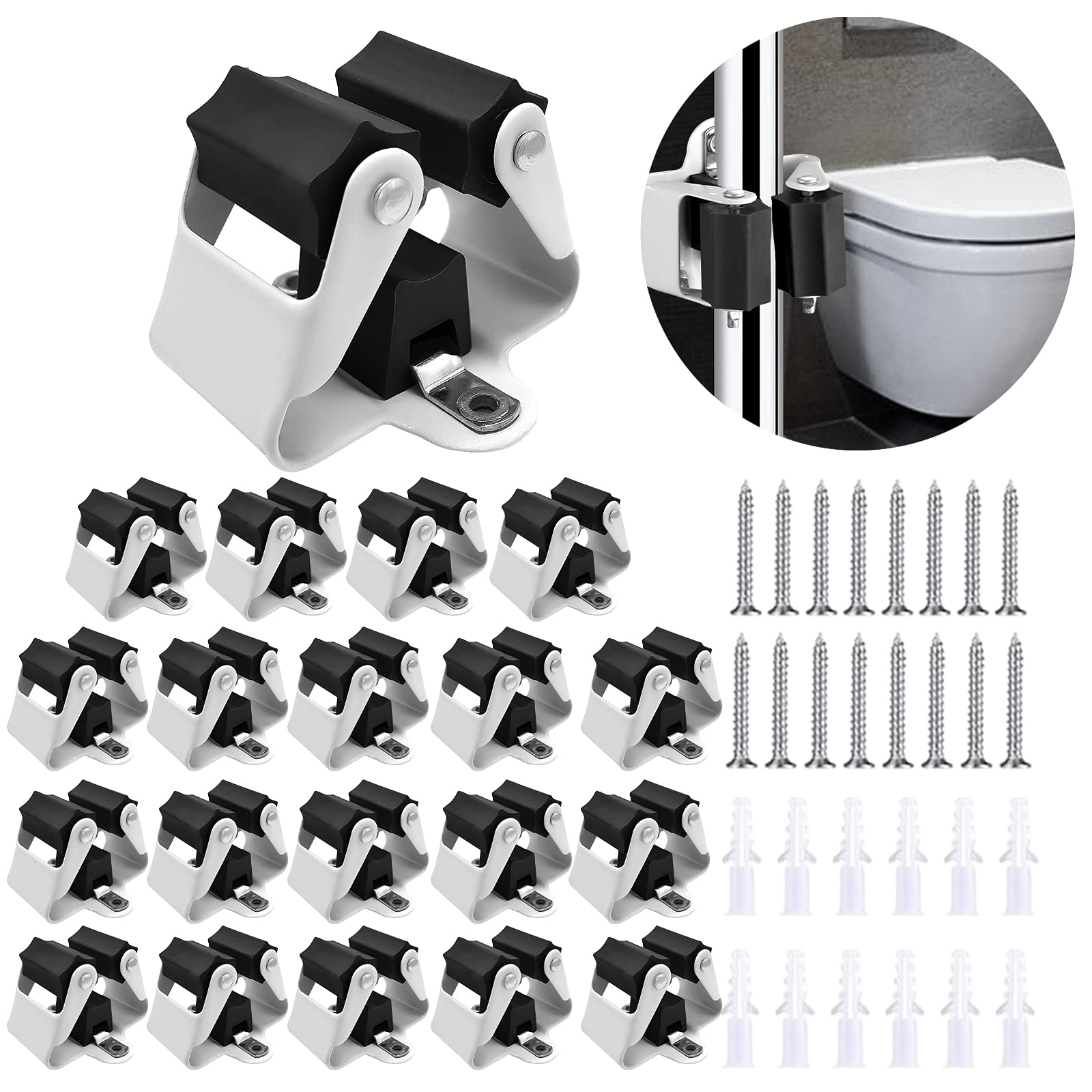 3-H Broom Hanger,Mop Holder Wall Mount 20 Pack, Broom Holder Wall Mount For Hanging And Organizing Shovel,Rake,Brush,Yard Tools In Kitchen,Laundry Room,Bathroom,House(Black)
