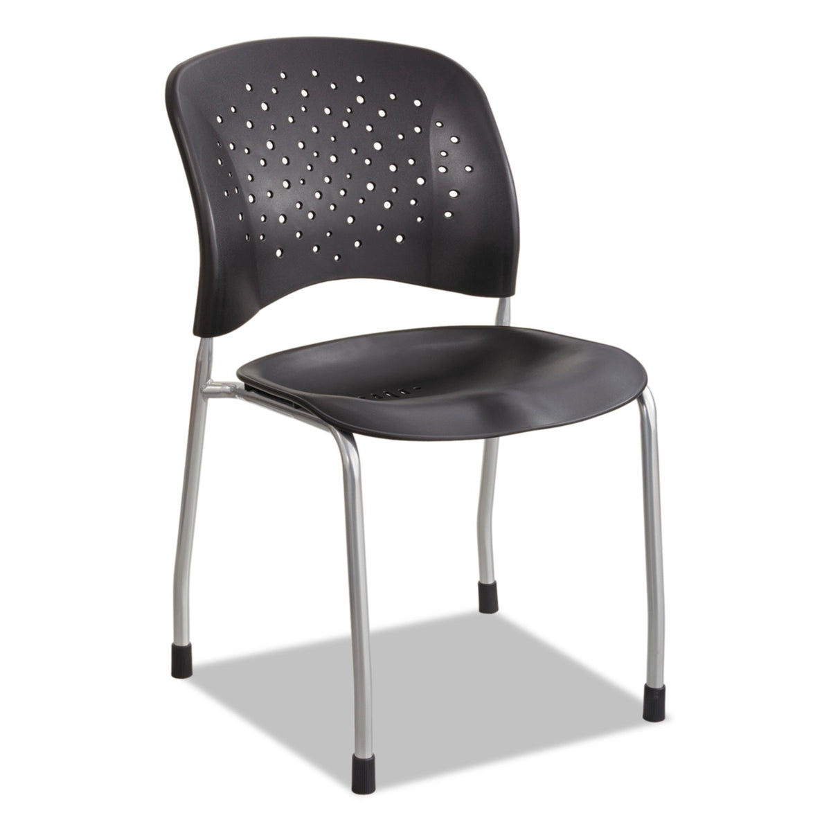 Safco Products 6805BL Reve Guest Chair Straight Leg with Round Back, (Qty. 2), Black