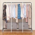 Voyboced 72H Clear Garment Rack Cover, Clothes Rack Cover with 2 Smooth Zipper, Dustproof Waterproof Wardrobe Garment Bags Pro