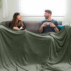 Phf Oversized King Fleece Blanket 120'X120', No Shed No Pilling Big Soft Blanket, Extra Large 10'X 10' Lightweight Blanket For Bed, Sofa Travel And Camping, Suitable For All Season, Olive Green