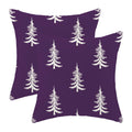 Cxmeifly Christmas Pillow Covers 18X18 Inch Set Of 2 Violet Purple Cream Christmas Tree Decor Throw Pillows Winter Xmas Holiday