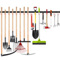 WALMANN All Metal 64 Inch Wall Mount Garden Tool Organizer for Garage, Mop and Broom Holder, Yard Tool Storage Rack for Rake, Sh