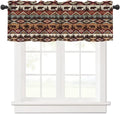 Shelifestyle Bear Tribal Aztec Valance Curtain, Rustic Fir Tree Cabin Country Lodge Camping Retro Abstract Geometric Window Trea