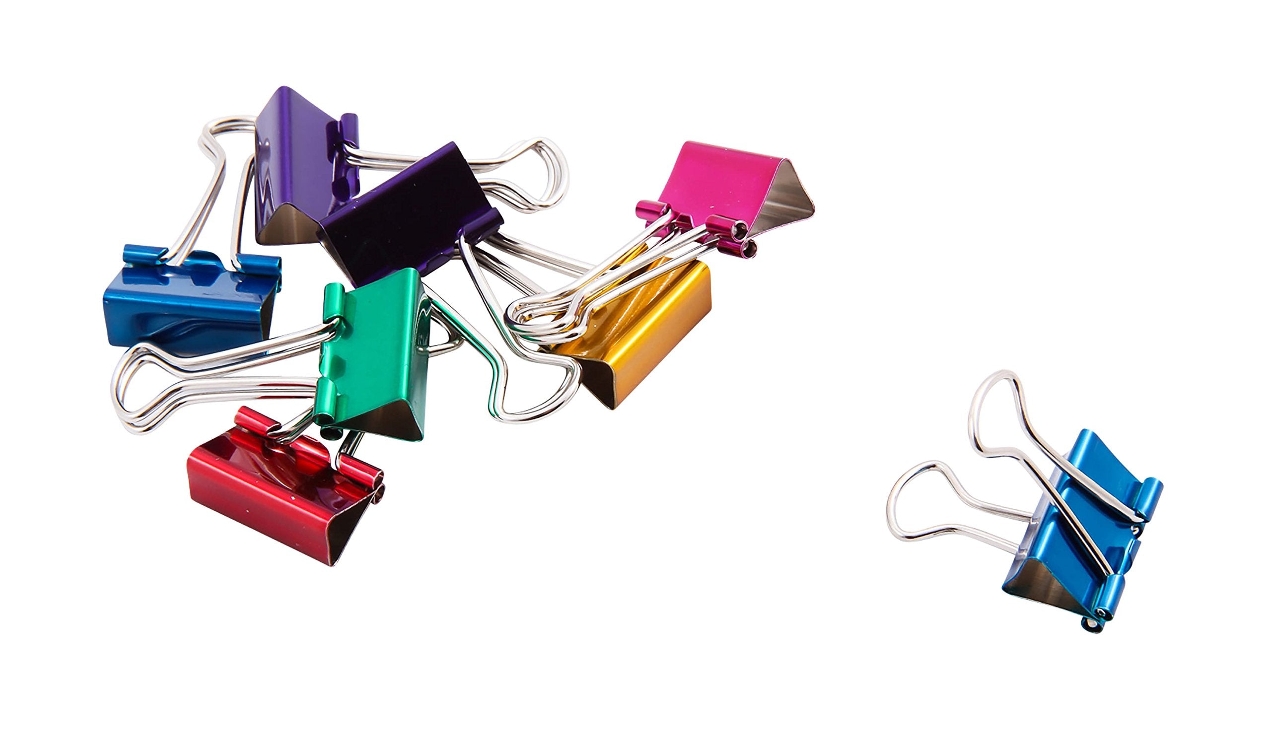 Small Binder Clips .75' 8/Pkg-Assorted Colors