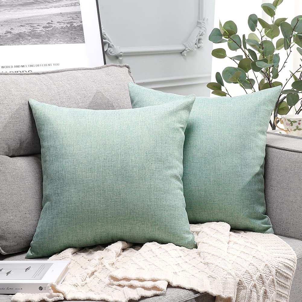 Otostar Pack Of 2 Decorative Outdoor Waterproof Throw Pillow Covers 18X18 Inch Garden Square Pillow Cases Outdoor Pillow Covers