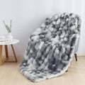 Ikalife Warm Faux Rabbit Fur Throw Blanket - Warm Throw Blanket For Winter, Soft Cozy Fluffy Decorative Blankets For Bed, Couch,