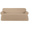 Surefit Heavyweight Cotton Duck One Piece T-Cushion Sofa Slipcover - Khaki (Sf41868)