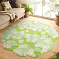 Moss Rug 3D Stereo Irregular Rug Nature Flowers Daisy Moss Rug for Living Room Bedroom Home Aesthetic Decor Floor Mat Indoor Flo