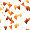 MARFOREVER 30 Pcs Fall Banner Decorations 28 Ft Orange Gold Brown Triangle Flag Fabric Bunting for Happy Fall Decor Thanksgiving