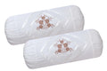 Rj Products Cotton Bolster Cover With Beautiful Grapes Embroidery Set Of 2 Piece (White_Rose)