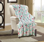 Elegant Comfort Velvet Touch Ultra Plush Christmas Holiday Printed Fleece Throw/Blanket-50 X 60Inch, (Cardinal)