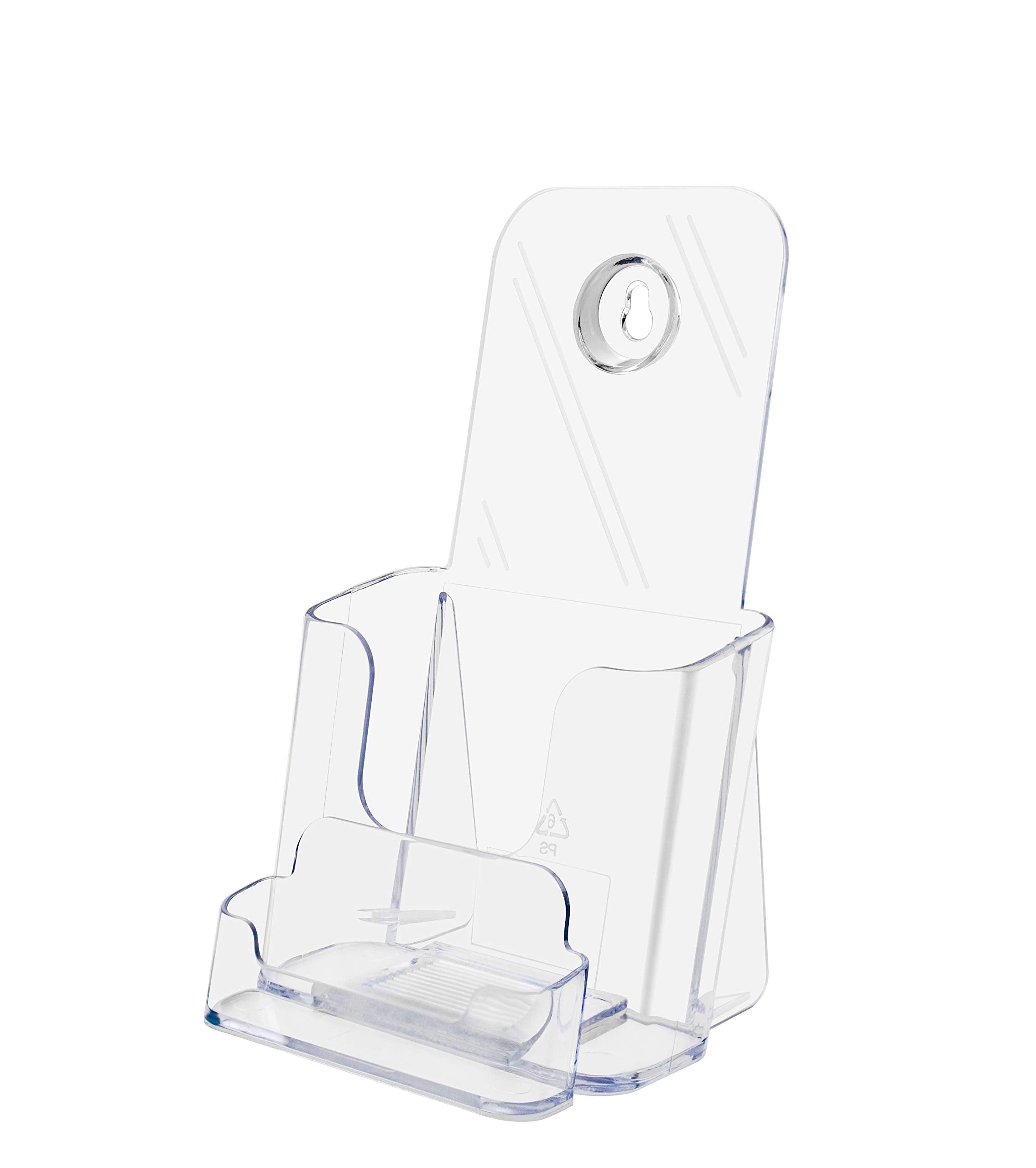Marketing Holders Acrylic Brochure Holder Stand With Card Pocket Clear Literature Holder For 4' Pamphlets And 3.5' X 2' Appoi