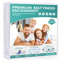 Winkaura Full Size Waterproof Mattress Protector Fits 6-9' Deep Pocket Spring 54X75, Zippered Mattress Encasement Cover With Br