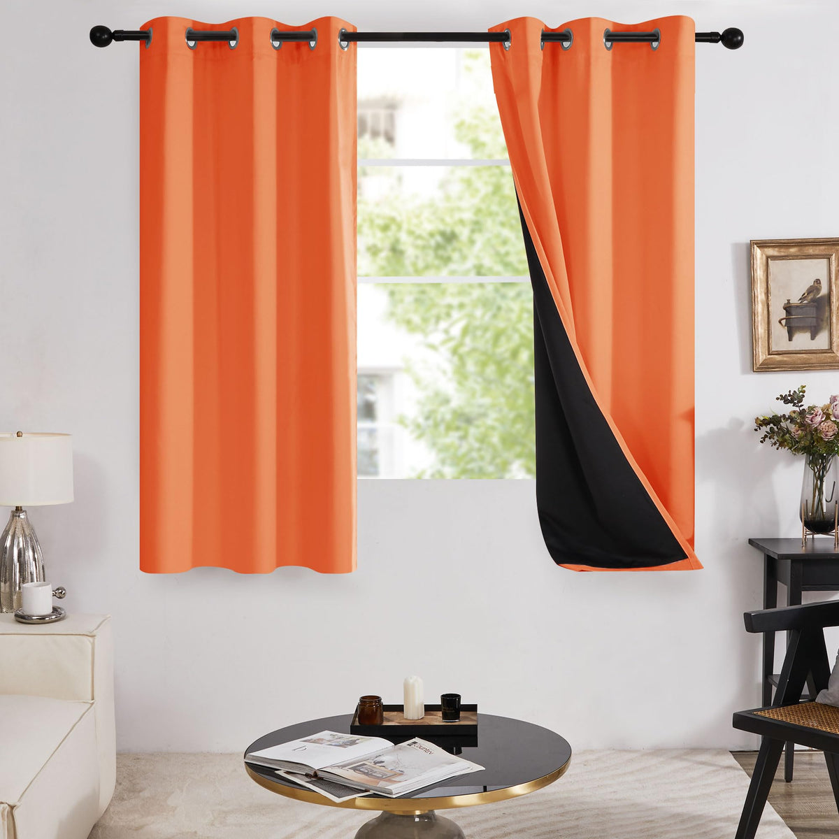 Deconovo 100% Blackout Curtains for Bedroom, 63 Inch Length, Thermal Insulated and Noise Reducing Drapes, Room Darkening Window 