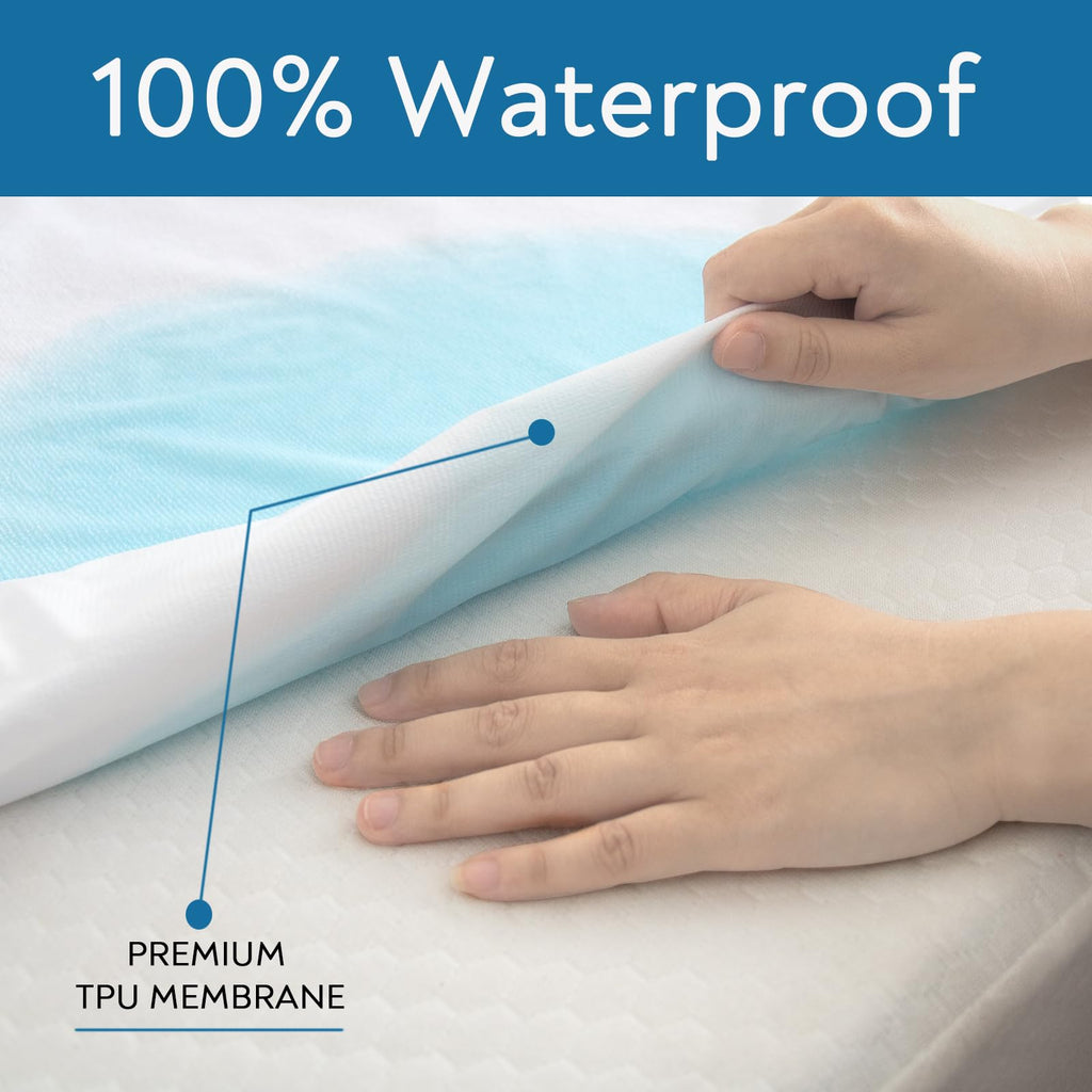 2 Pack Twin Xl Mattress Protector Waterproof Up - 14'' Noiseless & Breathable Mattress Topper Pad Cover Twin Extra Long Fitted S