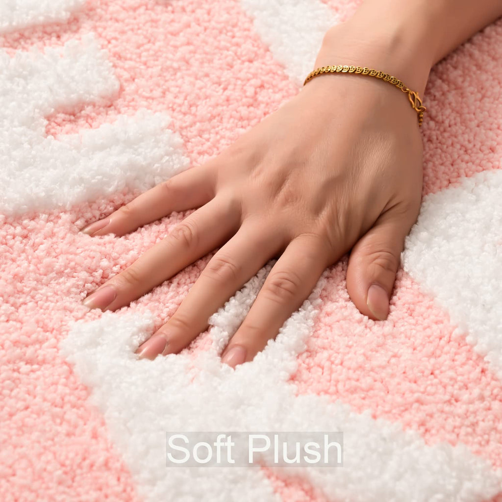 Qjhomo Get Naked Bath Mat Cute Pink And White Bathroom Rugs Funny Non Slip Bathtub Decor Mats Super Absorbent Floor Carpet Machi