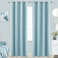 KOUFALL Light Blue Curtains 96 Inches Long for Living Room,Ice Blue Winter Christmas Decorations,Blackout Room Darkening Grommet