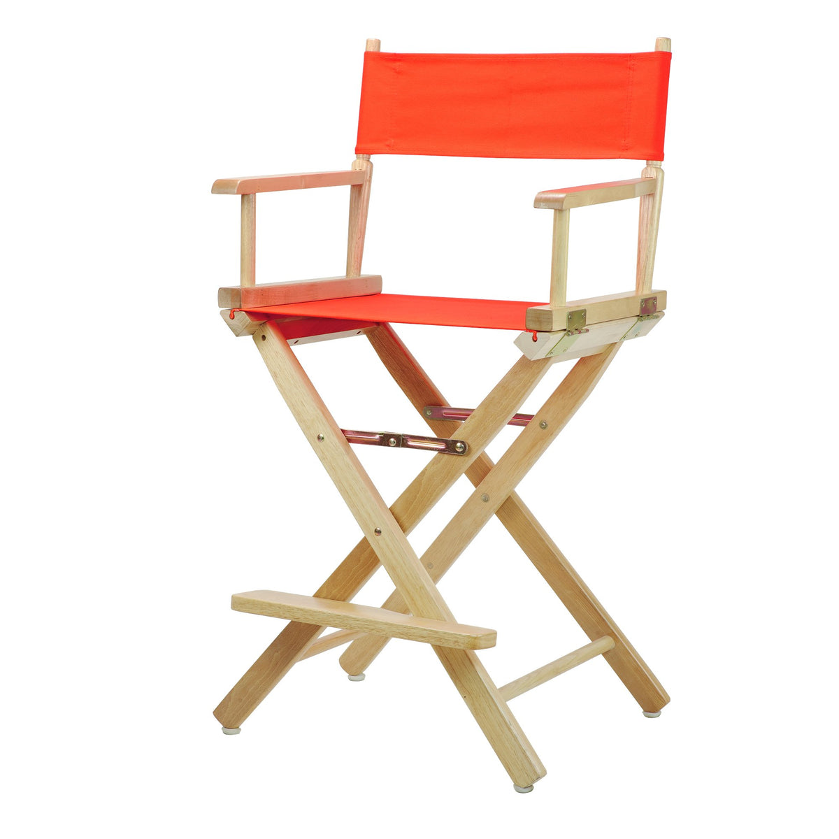 Casual Home 24&quot; Director'S Chair Natural Frame With Orange Canvas, Counter Height