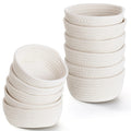 Yinkin 12 Pack Small Storage Basket Cute Natural Cotton Rope Woven Basket Tiny Boho Decorative Toy Storage Bin Gift Baskets for 