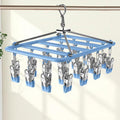 Merishopp Stainless Steel Sock Clamps, Windproof, NonSlip, Multifunctional Drying Hanger For Balcony, Underwear, Towels Square 
