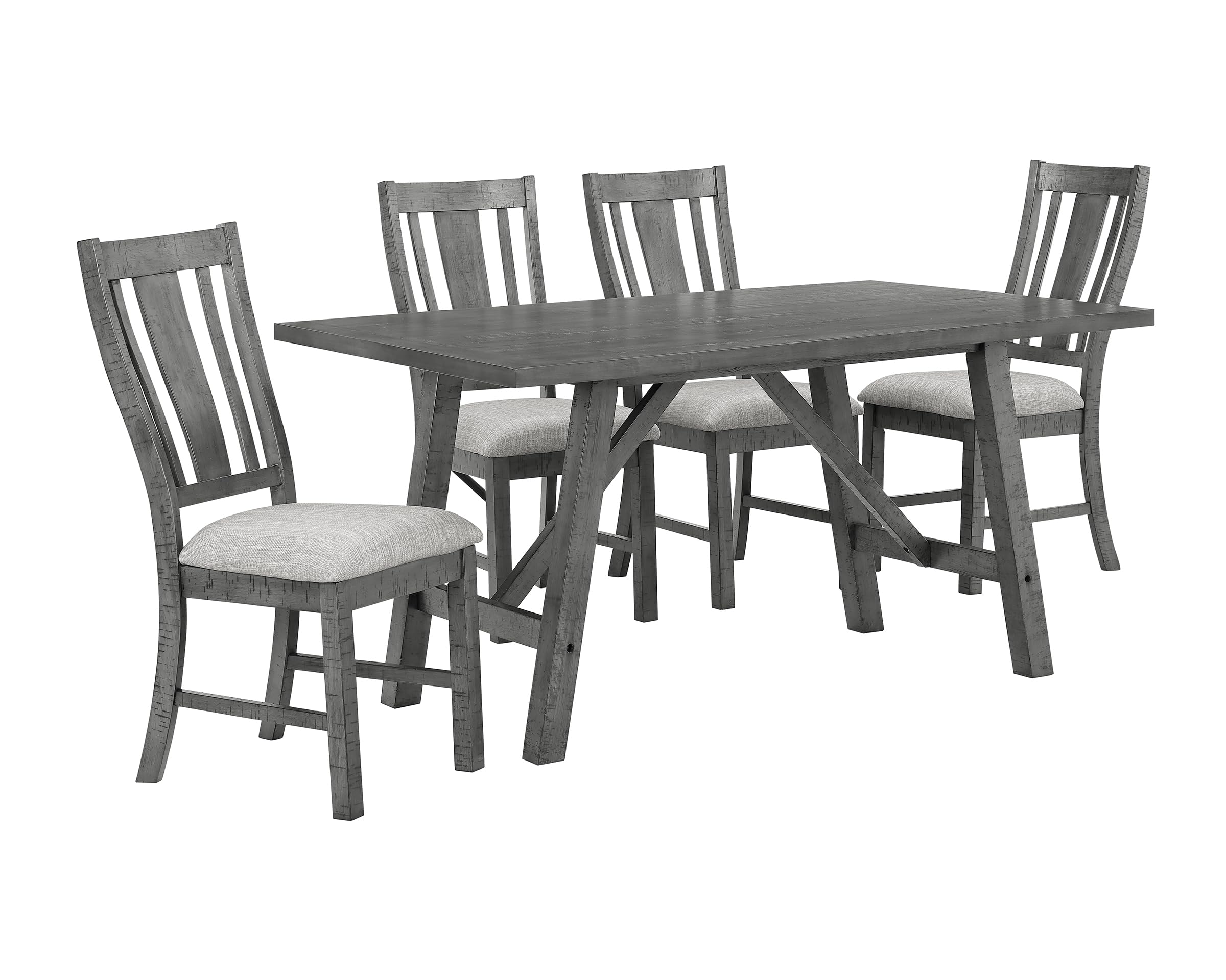 Best Quality Furniture D189D5 Dining Set, Grey
