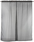 Elegant Comfort 2-Piece Sheer Panel with 2inch Rod Pocket - Window Curtains 40-inch Width X 84-inch Length, Black