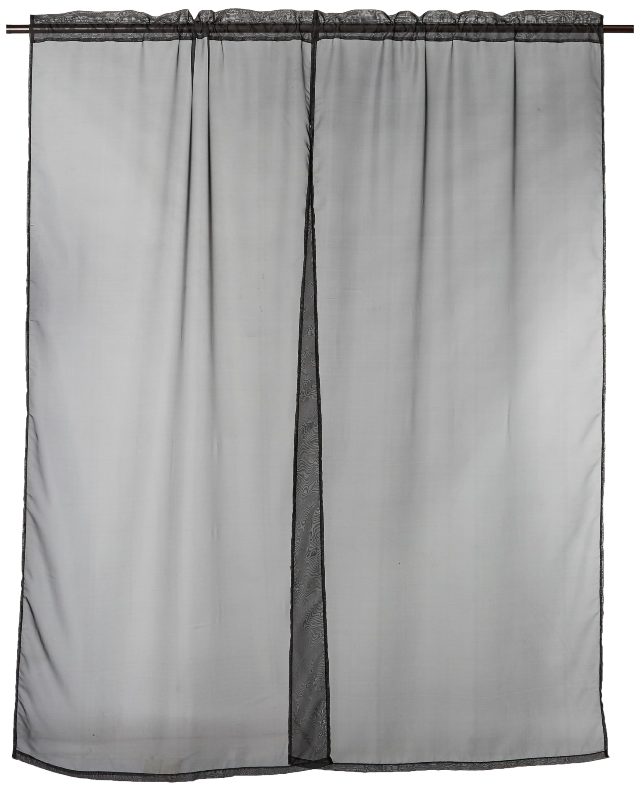 Elegant Comfort 2-Piece Sheer Panel with 2inch Rod Pocket - Window Curtains 40-inch Width X 84-inch Length, Black