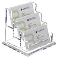 Sanrui Business Card Holder For Desk Clear Acrylic Business Card Holders, Business Card Display Stand 3Tier 3 Slots