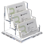 Sanrui Business Card Holder For Desk Clear Acrylic Business Card Holders, Business Card Display Stand 3Tier 3 Slots