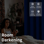 Bgment Fashion Sliding Door Curtain 100 X 96 Inches, Wide Thermal Blackout Curtains Room Darkening Room Divider Window Curtain, 1 Panel, Royal Blue, 96 Length X Wide 100