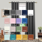 Mrs.Naturall Dark Grey Curtains 72X63 Inch Length For Living Room 2 Panels Blackout Room Darkening Curtains