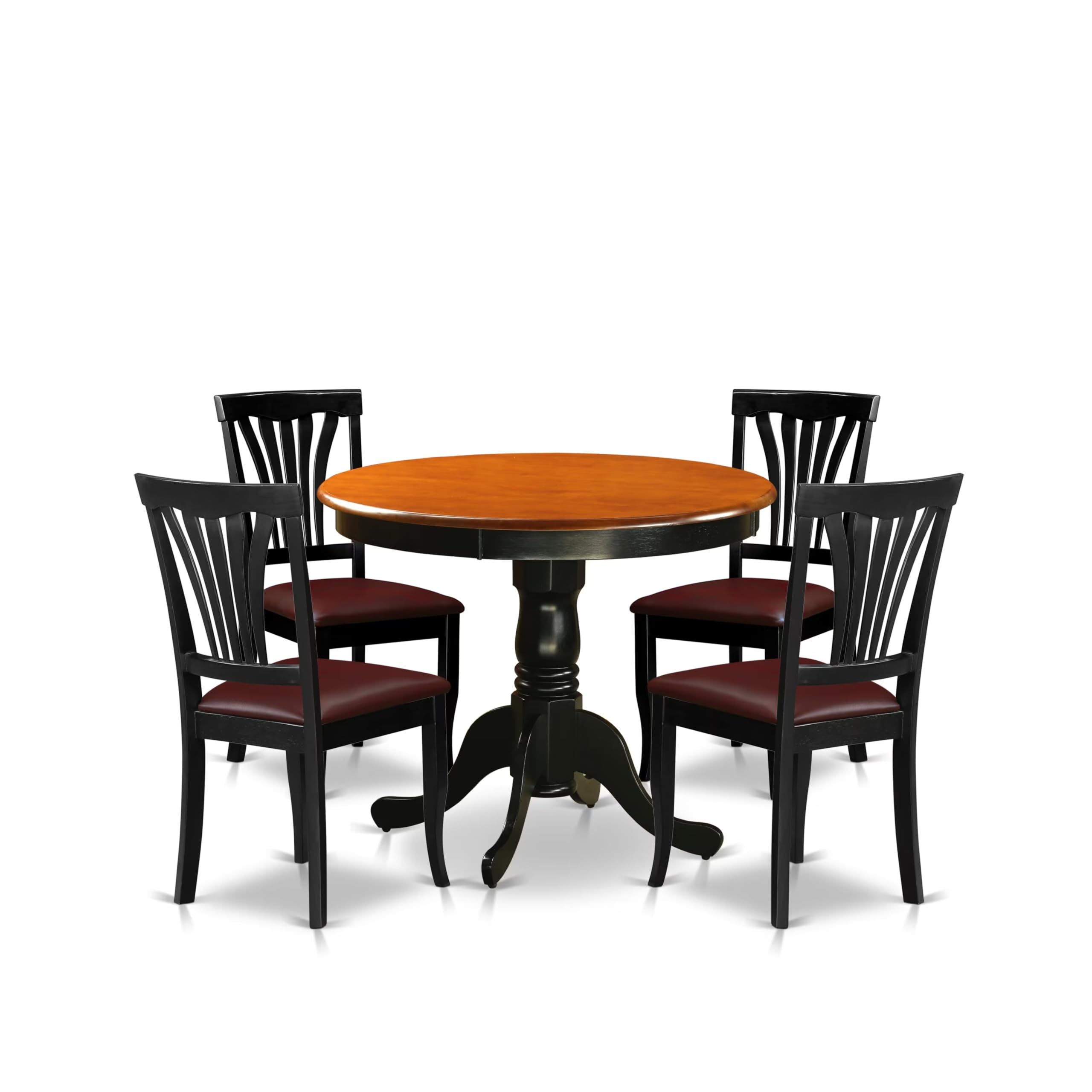East West Furniture ANAV5-BLK-LC 5 Piece Dinette Set - Thumbnail 2