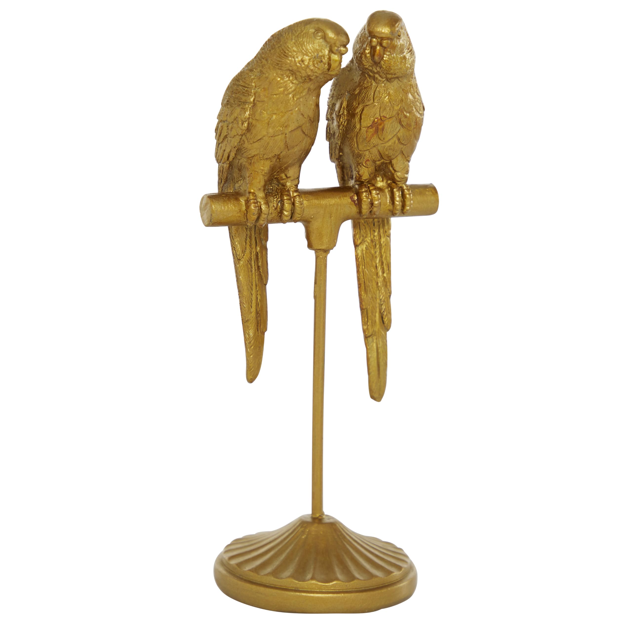 Deco 79 Polystone Parrot Decorative Sculpture Home Decor Statue, Accent Figurine 3' X 3' X 9', Gold