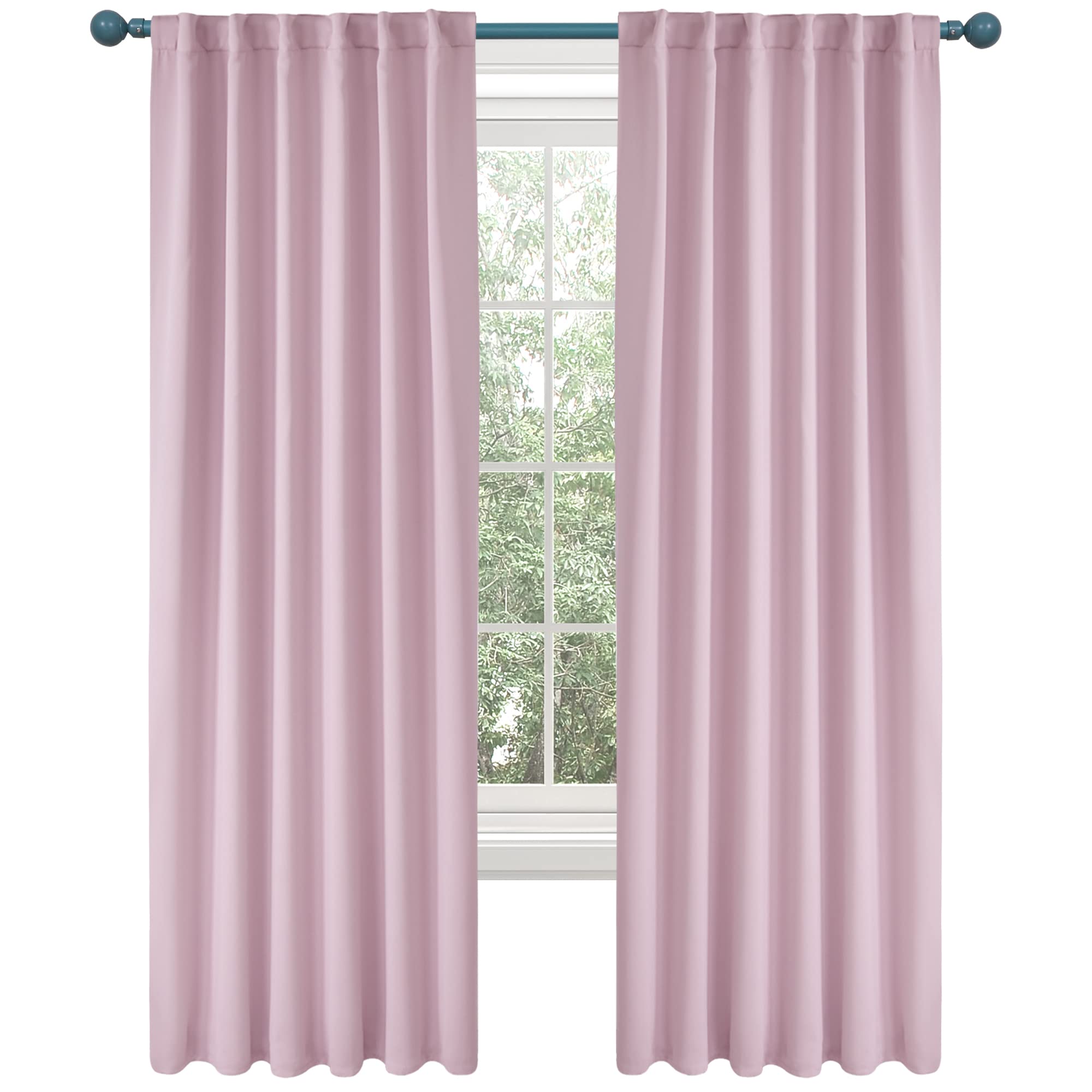 Deconovo Blackout Curtains For Nursery, Insulated Thermal Blackout Blinds - Rod Pocket And Back Tab Curtains, Room Darkening Curtains, 52X84 Inch, Lavender, 2 Panels