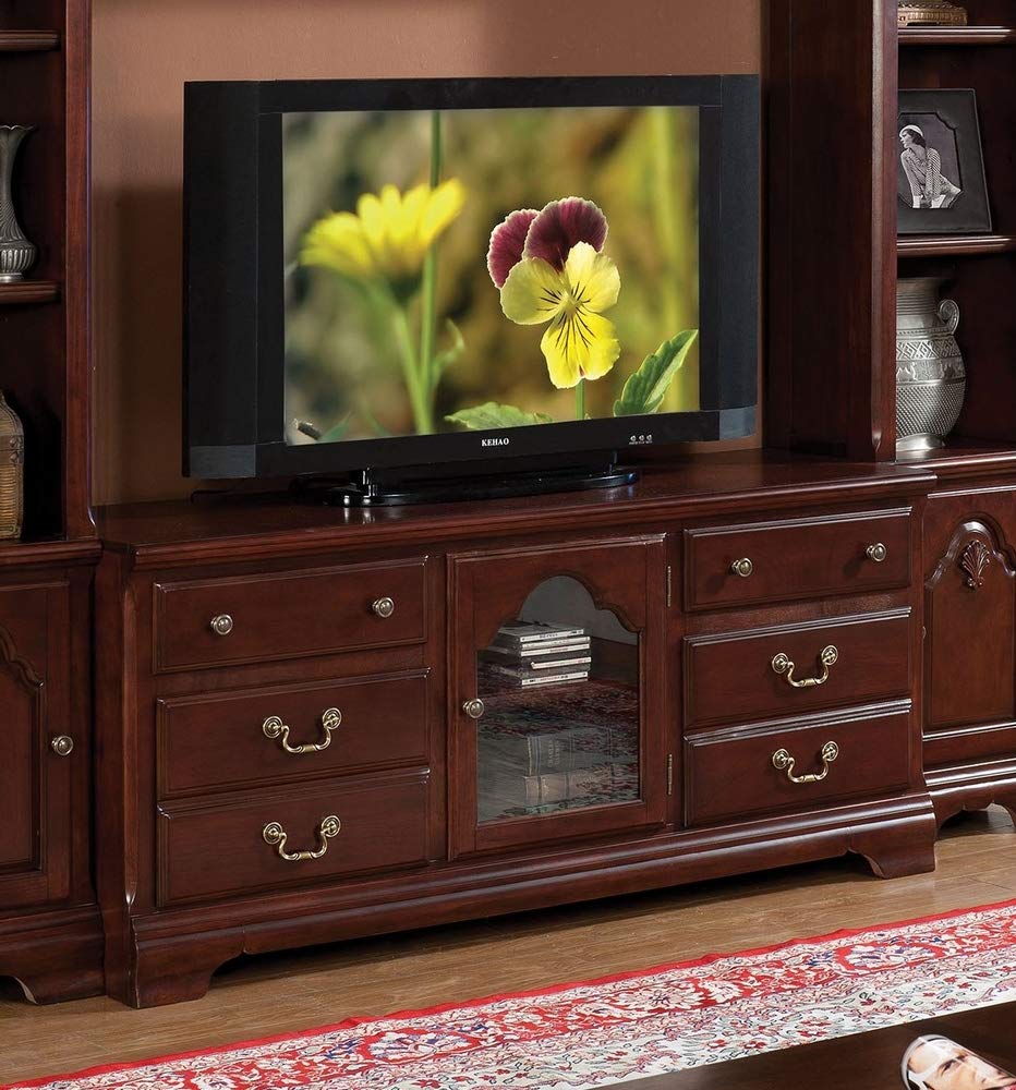 ACME Furniture Hercules TV Stand, 70.87" L x 15.35" W x 21.65" H, Cherry