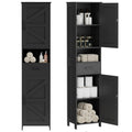 Homhedy 67 H Tall Bathroom Storage Cabinet with 2 Barn Doors and 1 Drawer,Storage Cabinet, Adjustable Shelves,Floor Cabinet for 