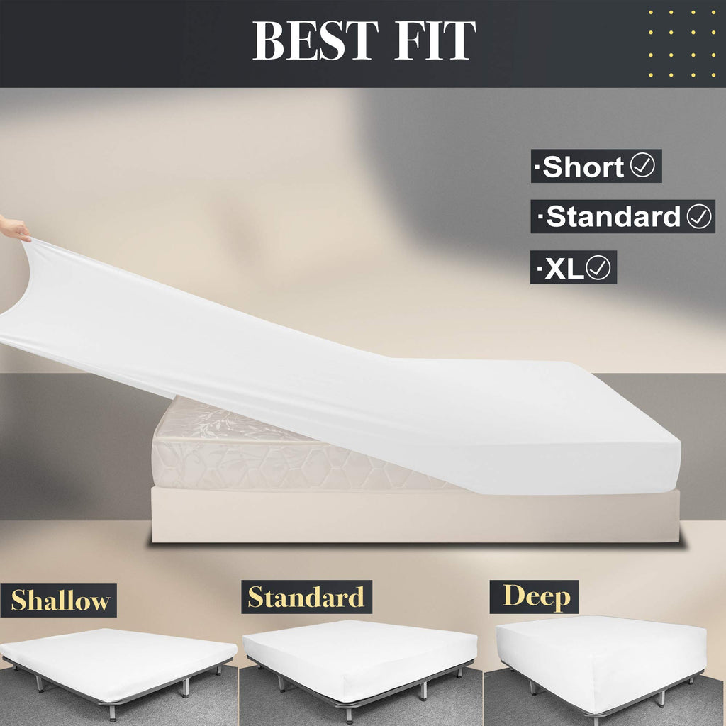 Stretch Twin Fitted Sheet Only - 4-Way Stretchy Jersey Knit Rv Camper Bunk Bed Sheets, Snug Fit As Futon Mattress Sheet Or Fitte
