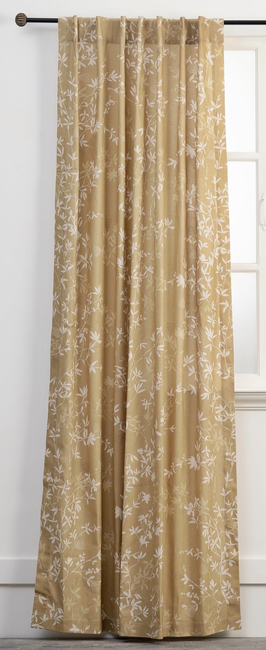 Maison d' Hermine Curtain 100% Cotton 50''x124'' Curtains 1 Panel Easy Hanging with a Rod Pocket & Loop for Kitchen, Bedrooms & 